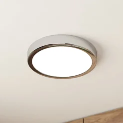 LED-Deckenlampe Fueva 5 IP44 3000K chrom Ø21cm