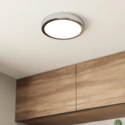 LED-Deckenlampe Fueva 5 IP44 3000K chrom Ø21cm