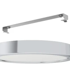 LED-Deckenlampe Fueva 5 IP44 3000K chrom Ø21cm