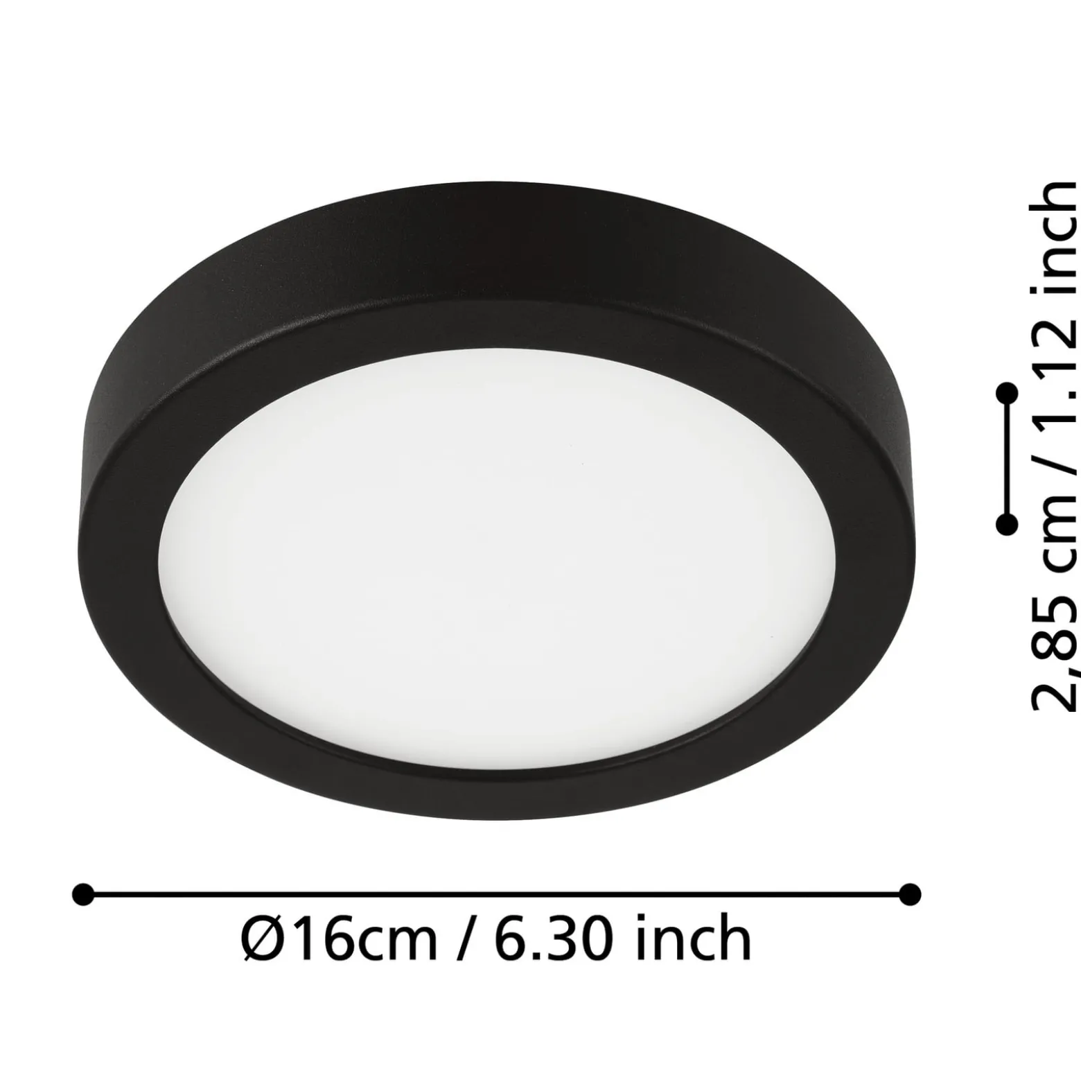 LED-Deckenlampe Fueva 5 IP44 3000K schwarz Ø16cm
