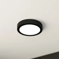 LED-Deckenlampe Fueva 5 IP44 3000K schwarz Ø16cm