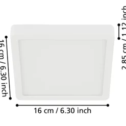 LED-Deckenlampe Fueva 5 IP44 3000K weiß 16x16cm