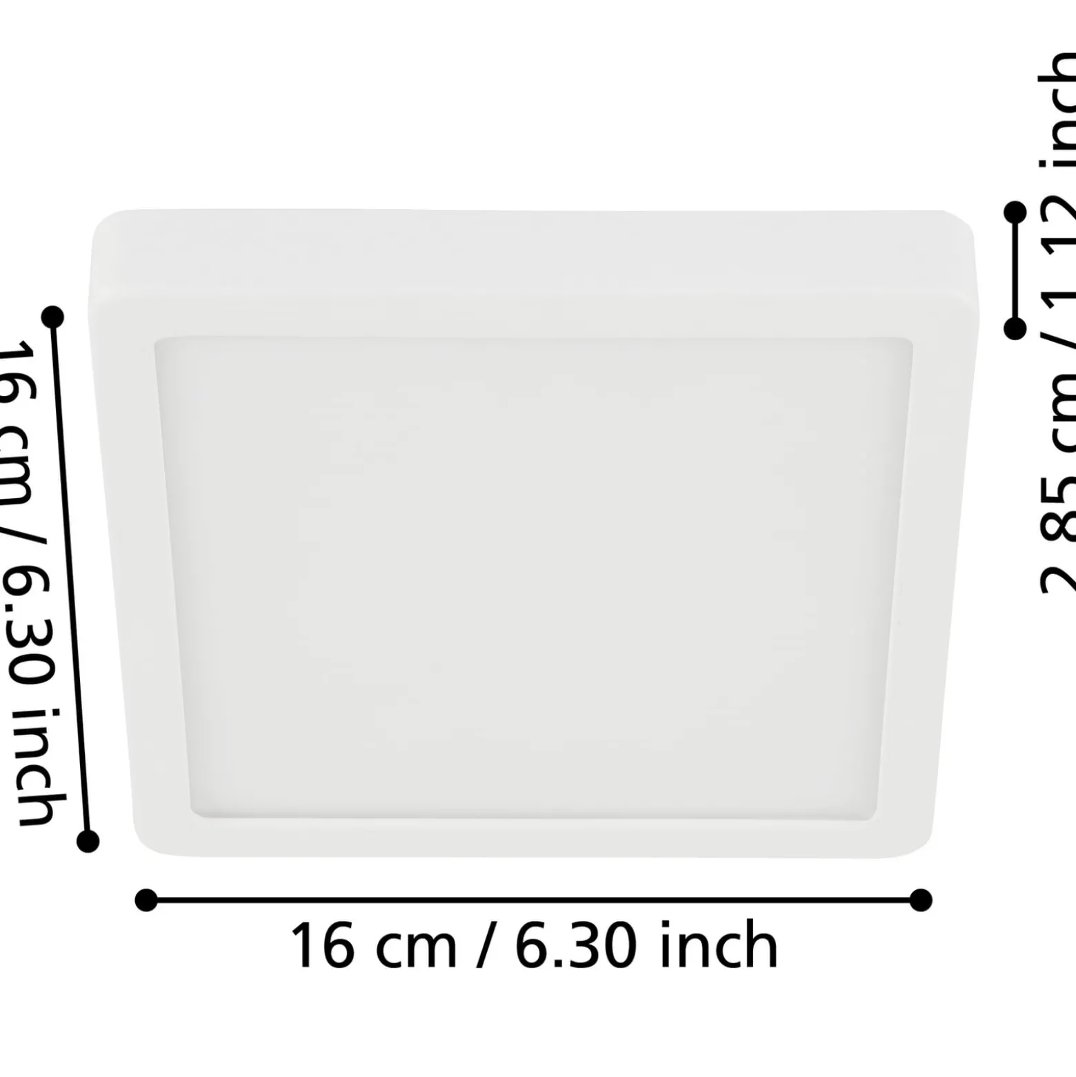 LED-Deckenlampe Fueva 5 IP44 3000K weiß 16x16cm