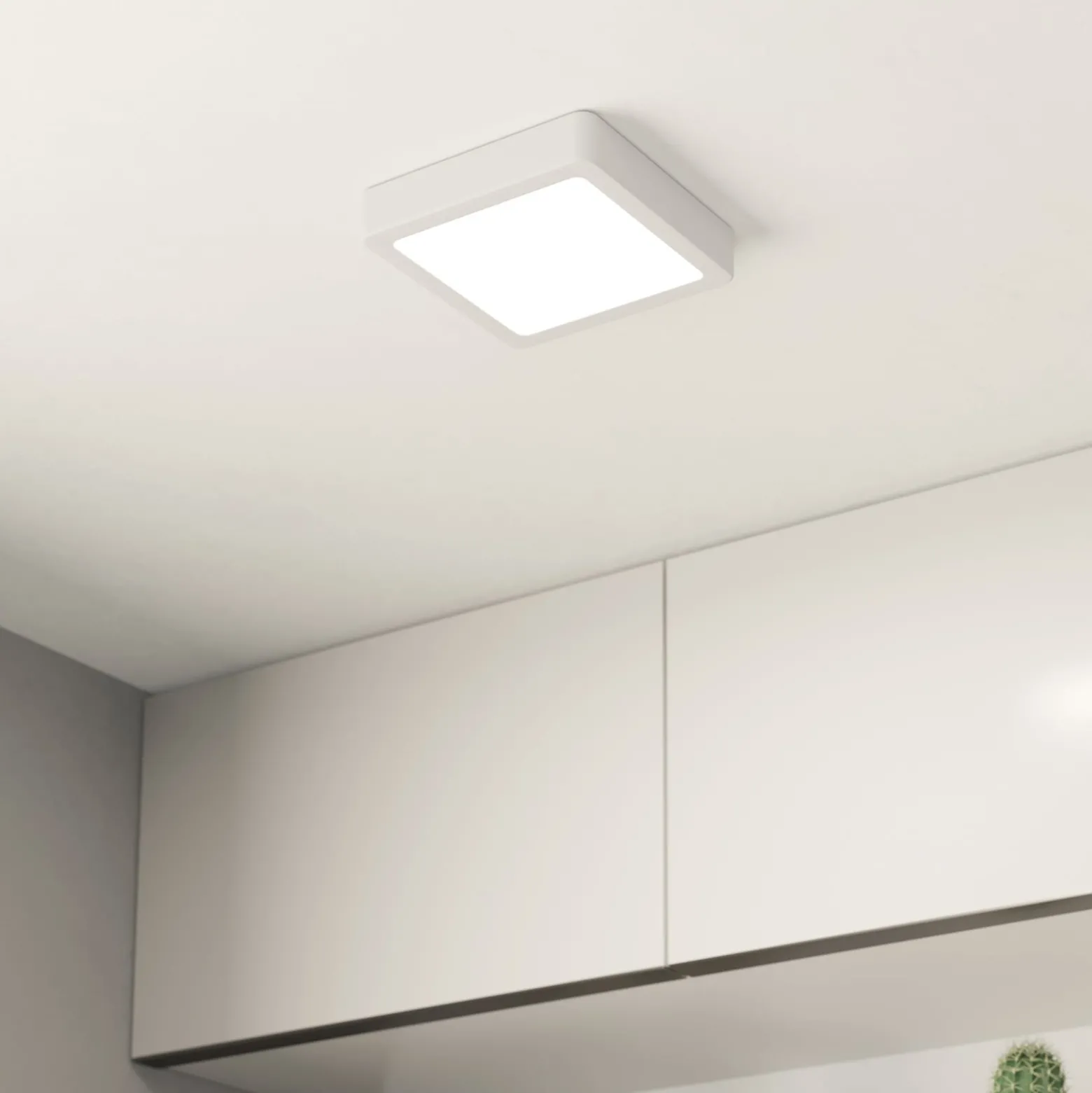 LED-Deckenlampe Fueva 5 IP44 3000K weiß 16x16cm