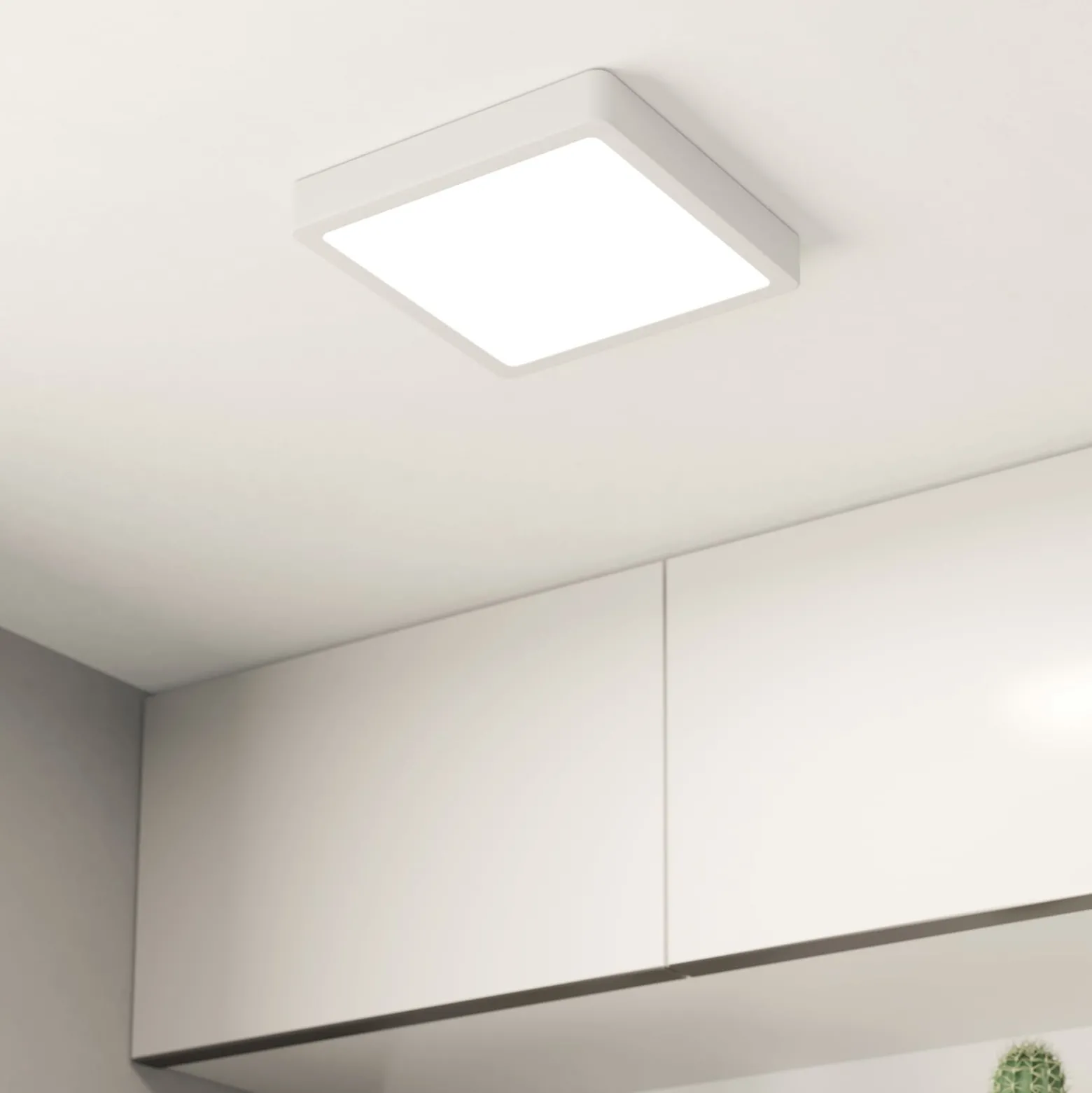 LED-Deckenlampe Fueva 5 IP44 3000K weiß 21x21cm