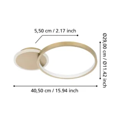 LED-Deckenlampe Gafares, gold, Alu, 41 cm Fernbedienung CCT