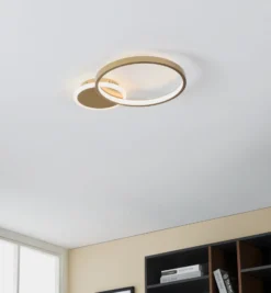 LED-Deckenlampe Gafares, gold, Alu, 41 cm Fernbedienung CCT