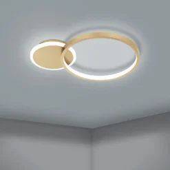 LED-Deckenlampe Gafares, gold, Alu, 41 cm Fernbedienung CCT