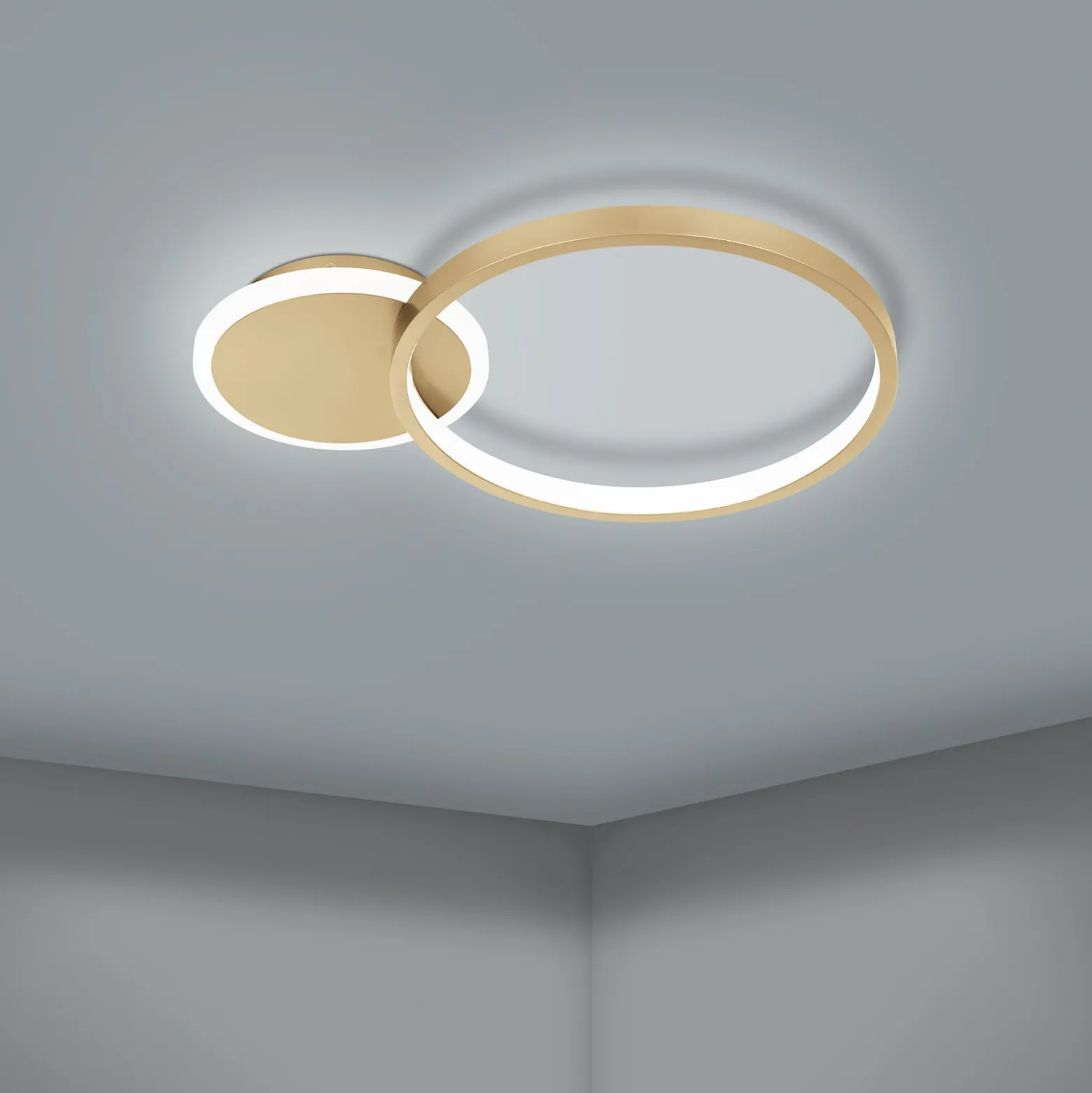 LED-Deckenlampe Gafares, gold, Alu, 41 cm Fernbedienung CCT