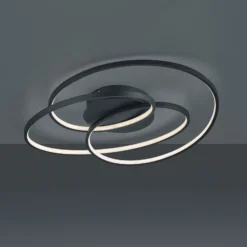 LED-Deckenlampe Gale, 60 cm, schwarz matt