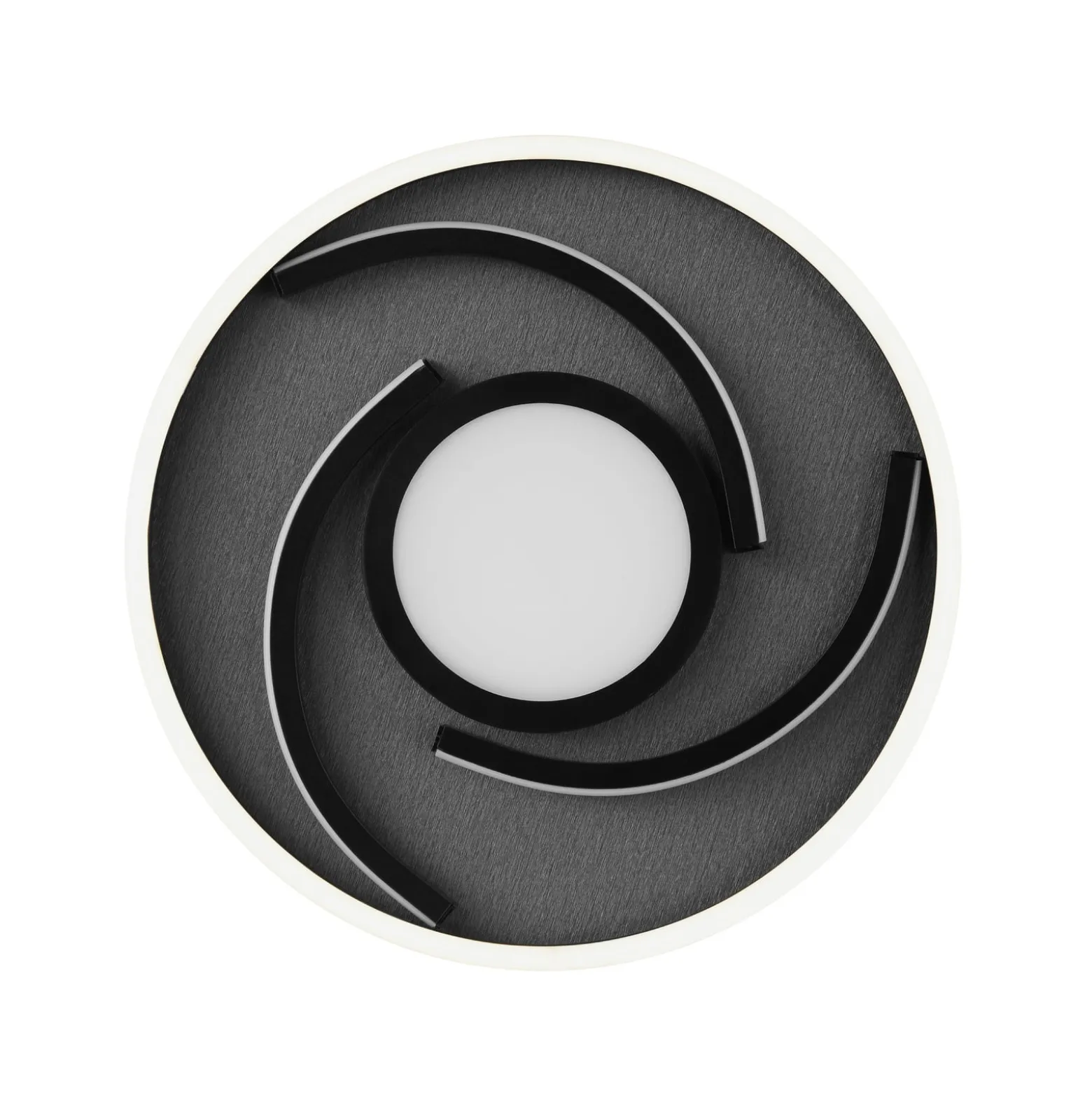 LED-Deckenlampe Hardy, Ø 35 cm, schwarz matt, Metall/Stoff