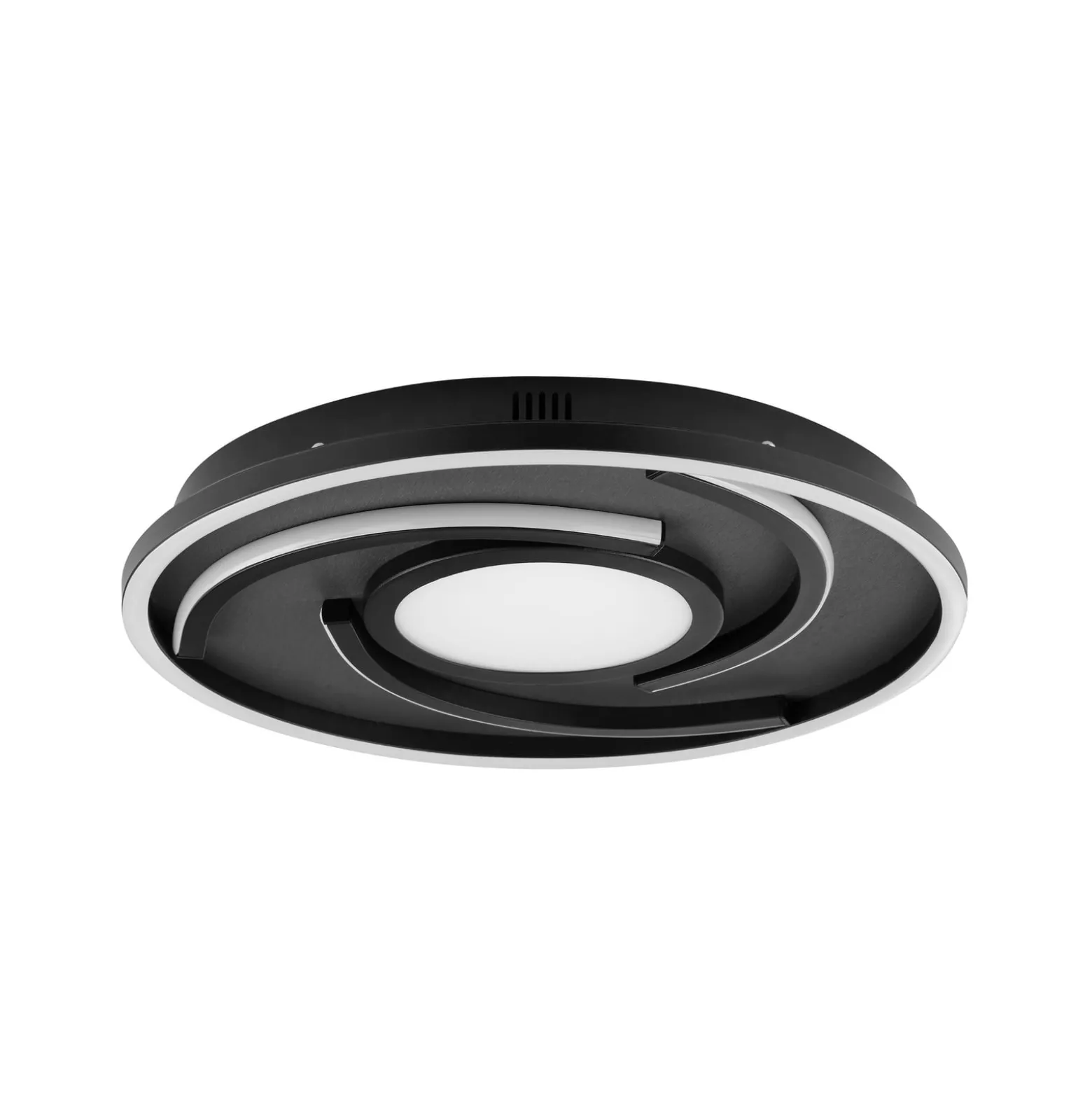 LED-Deckenlampe Hardy, Ø 35 cm, schwarz matt, Metall/Stoff