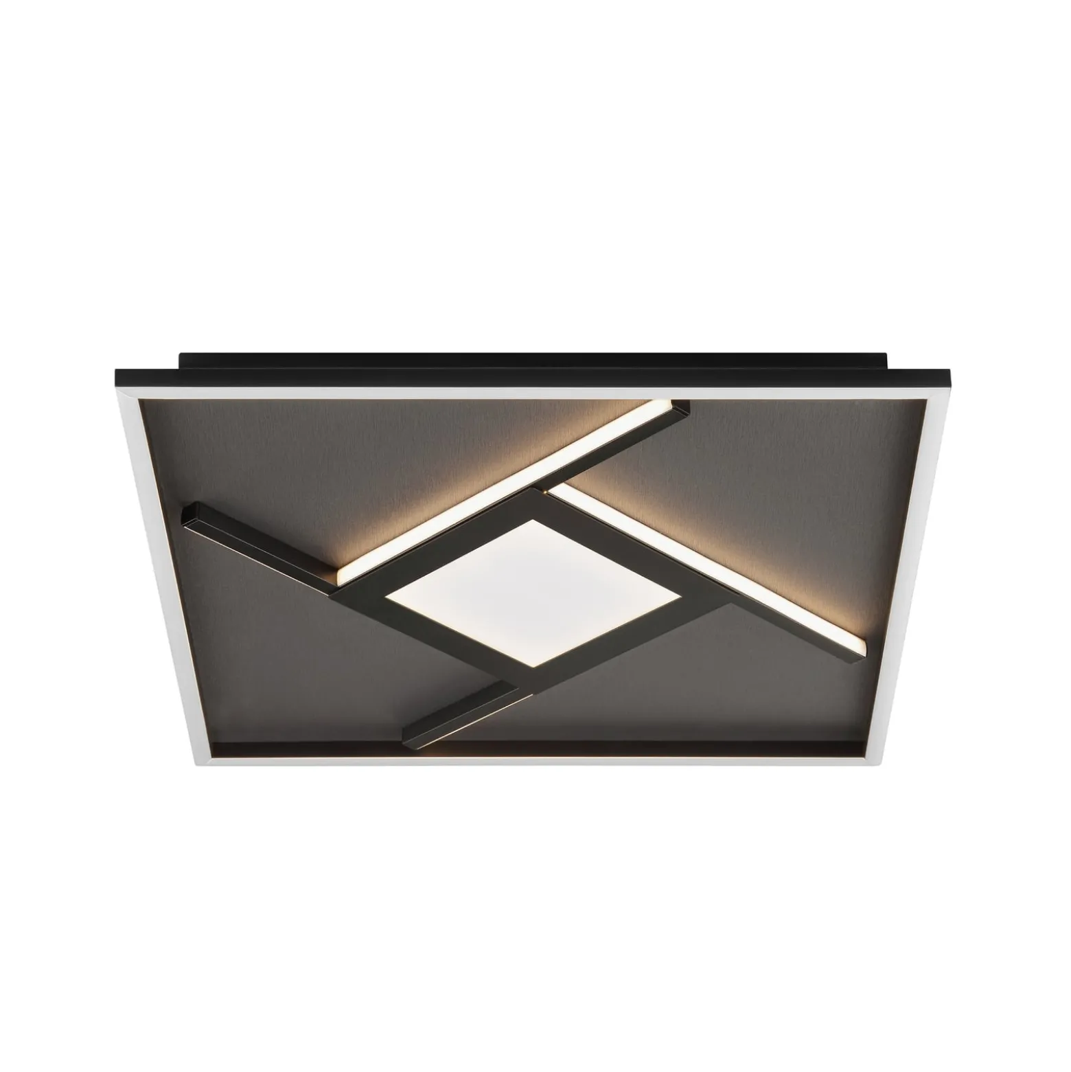 LED-Deckenlampe Hardy, Länge 46 cm schwarz matt Metall/Stoff