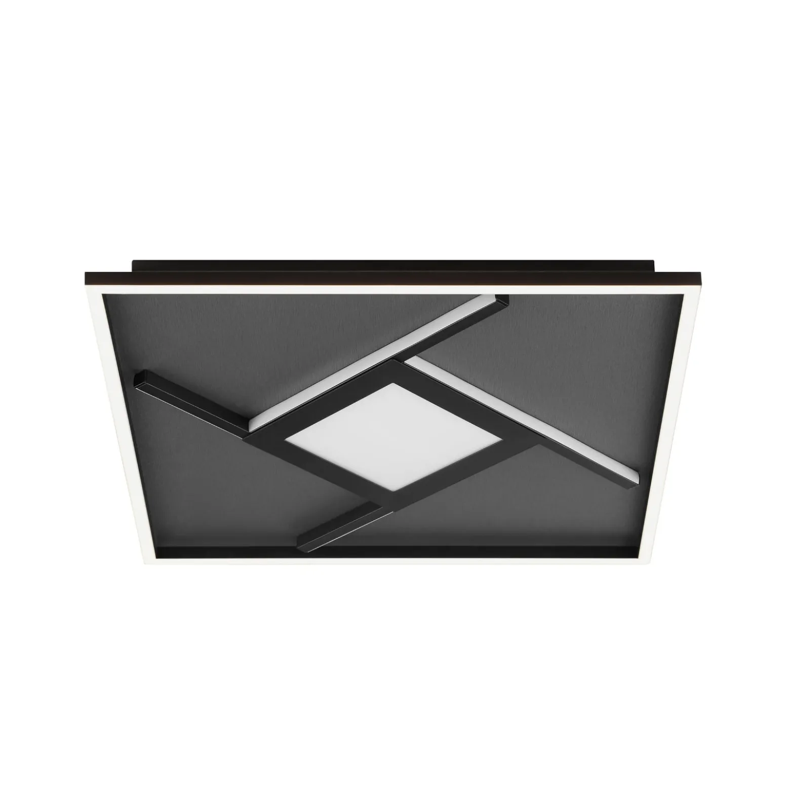 LED-Deckenlampe Hardy, Länge 46 cm schwarz matt Metall/Stoff