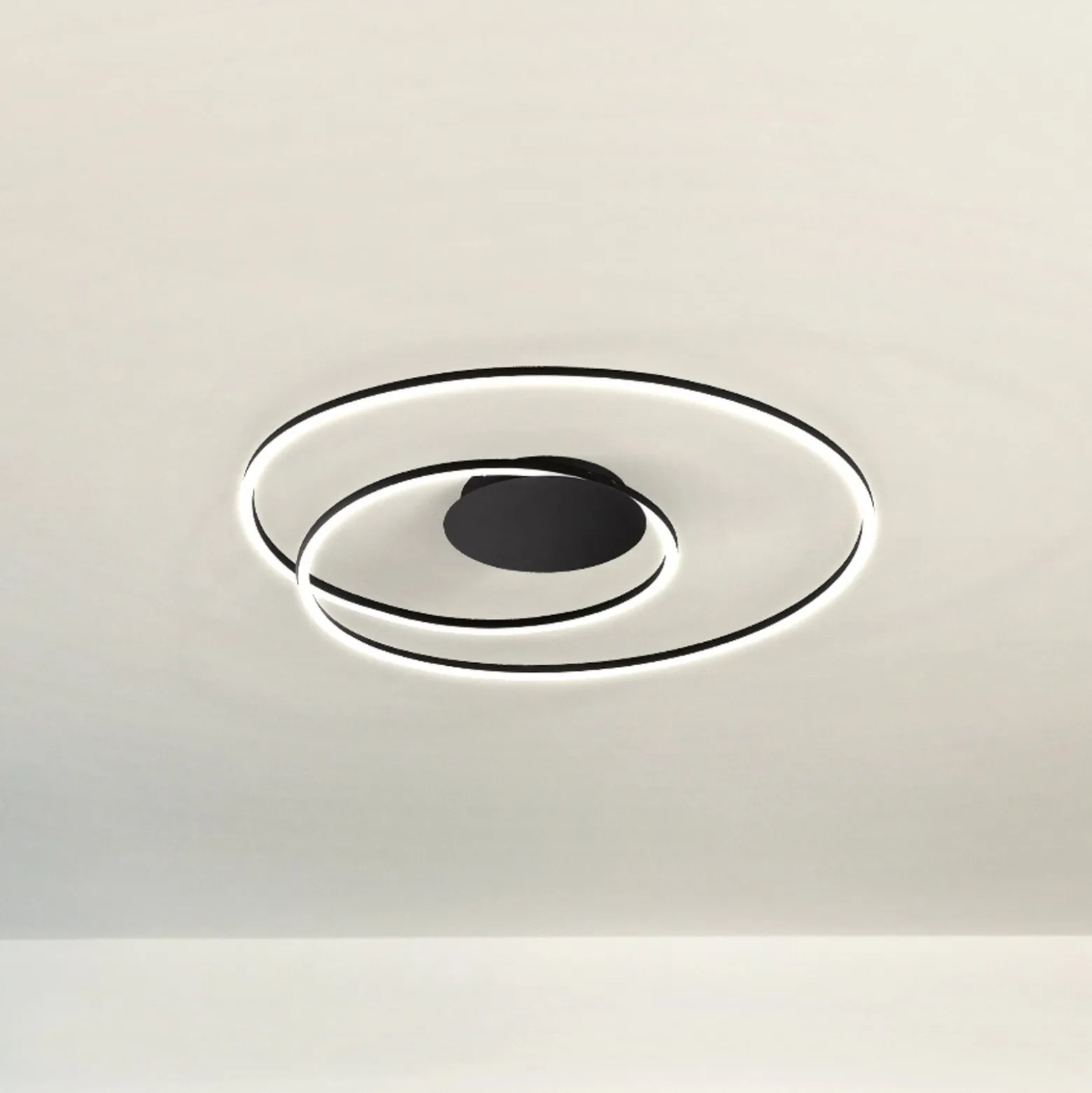 LED-Deckenlampe HOLY, schwarz, Ø 68 cm, Fernbedienung, CCT