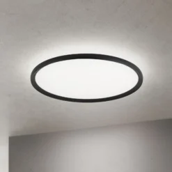 LED-Deckenlampe Kant, Ø 60 cm schwarz, CCT Metall/Kunststoff