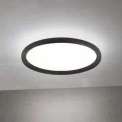 LED-Deckenlampe Kant, Ø 40 cm schwarz, CCT Metall/Kunststoff