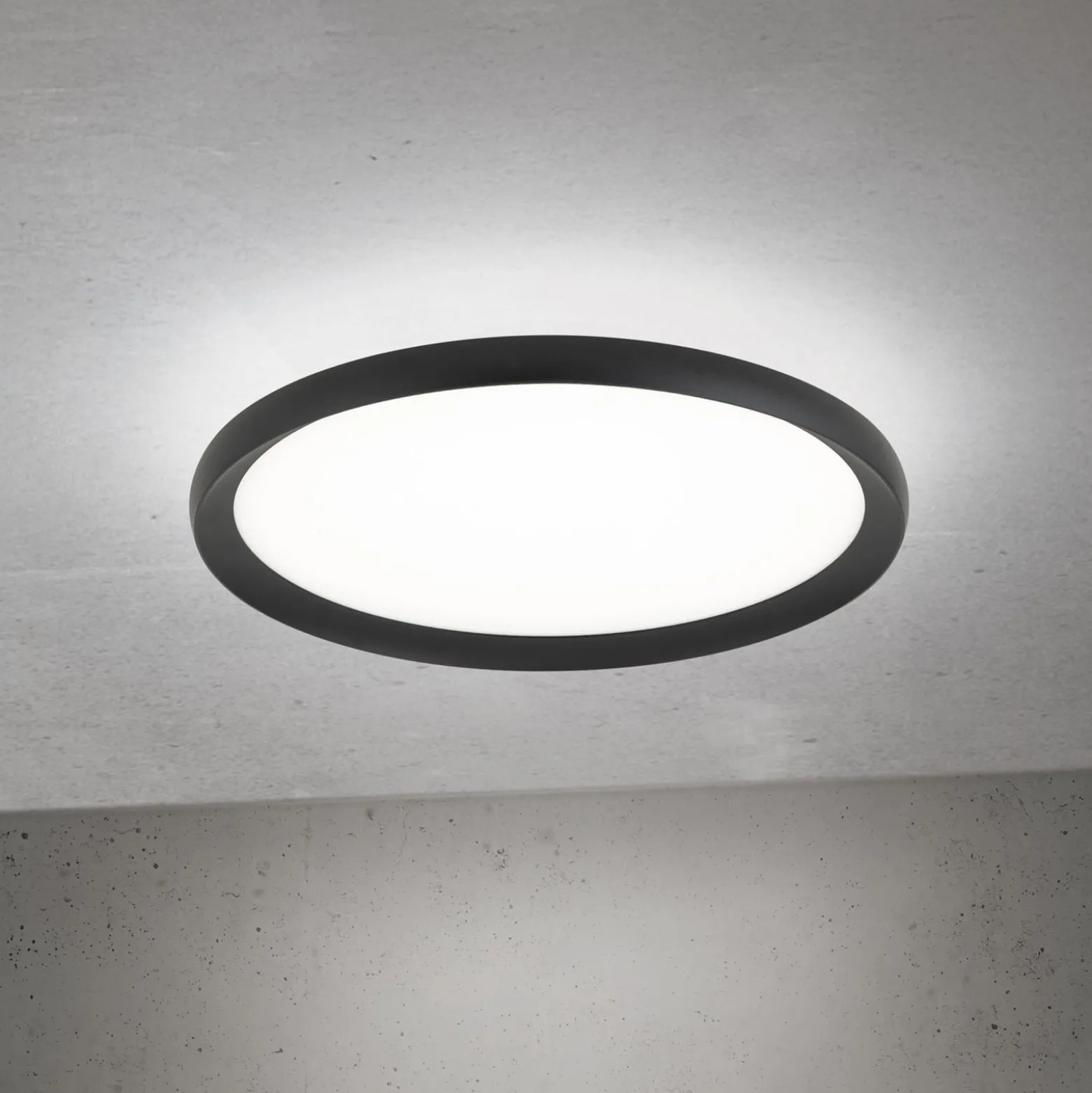 LED-Deckenlampe Kant, Ø 40 cm schwarz, CCT Metall/Kunststoff