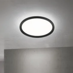 LED-Deckenlampe Kant, Ø 40 cm schwarz, CCT Metall/Kunststoff