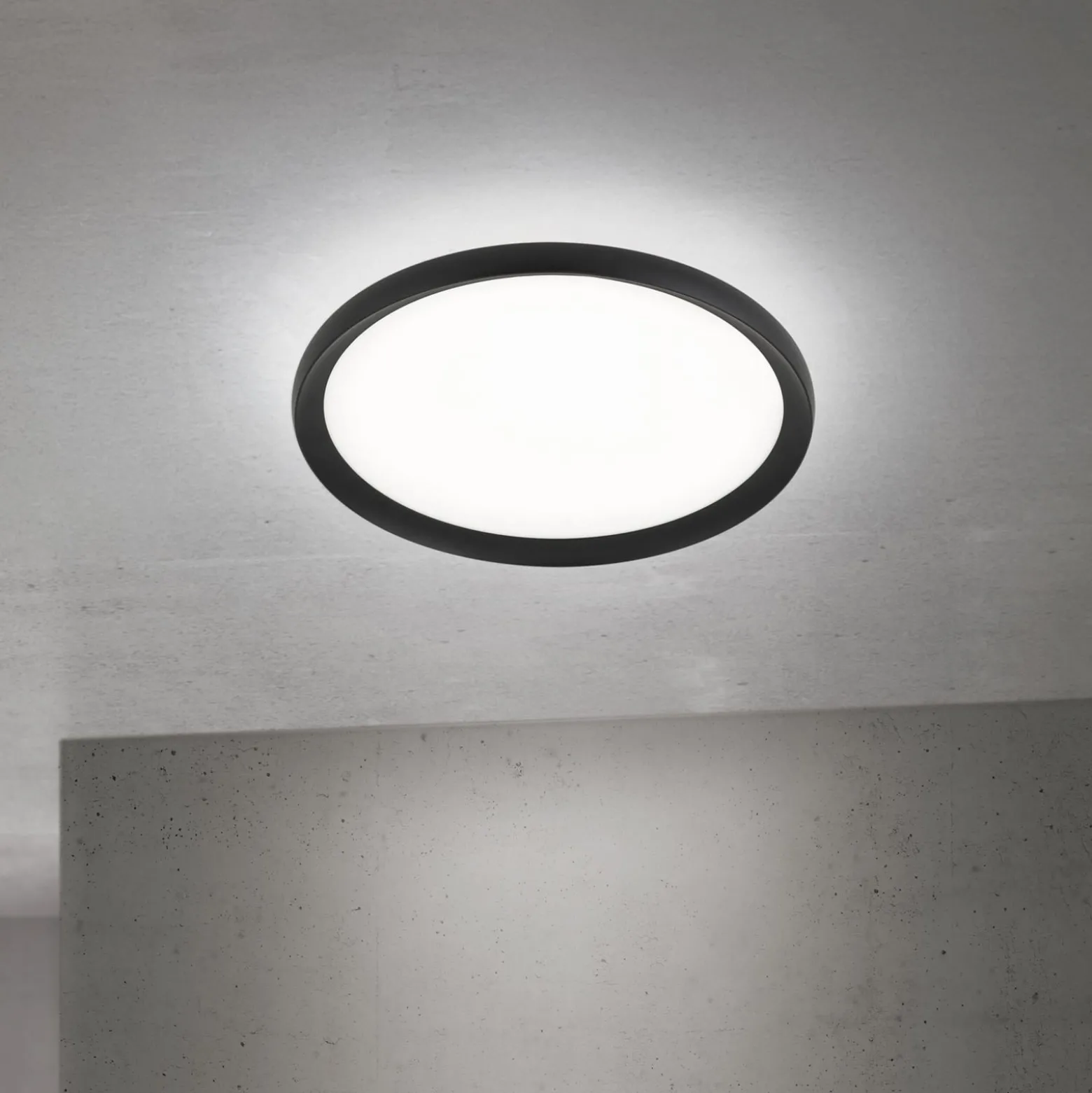 LED-Deckenlampe Kant, Ø 40 cm schwarz, CCT Metall/Kunststoff