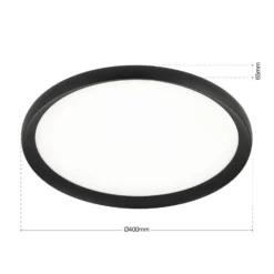 LED-Deckenlampe Kant, Ø 40 cm schwarz, CCT Metall/Kunststoff