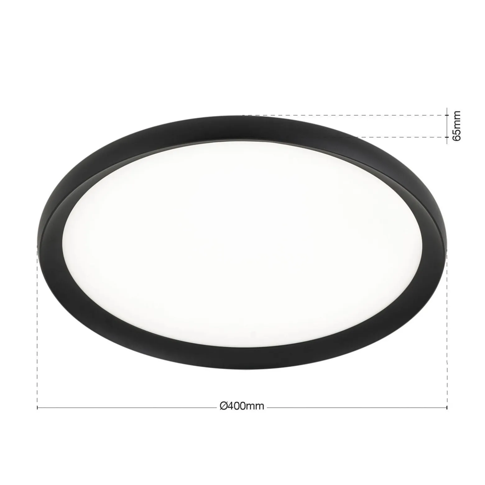 LED-Deckenlampe Kant, Ø 40 cm schwarz, CCT Metall/Kunststoff