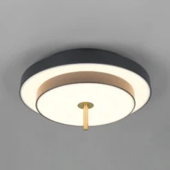LED-Deckenlampe Keaton, schwarz/goldfarben, Ø 40 cm, CCT