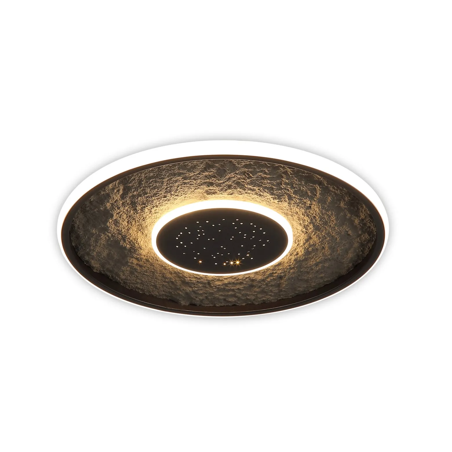 LED-Deckenlampe Lumadisc, Sternen-Effekt, schwarz, Ø 41 cm
