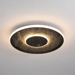LED-Deckenlampe Lumadisc, Sternen-Effekt, schwarz, Ø 41 cm