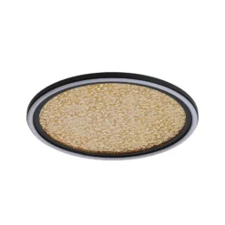 LED-Deckenlampe Luna, Ø 40 cm, schwarz/goldfarben, Metall