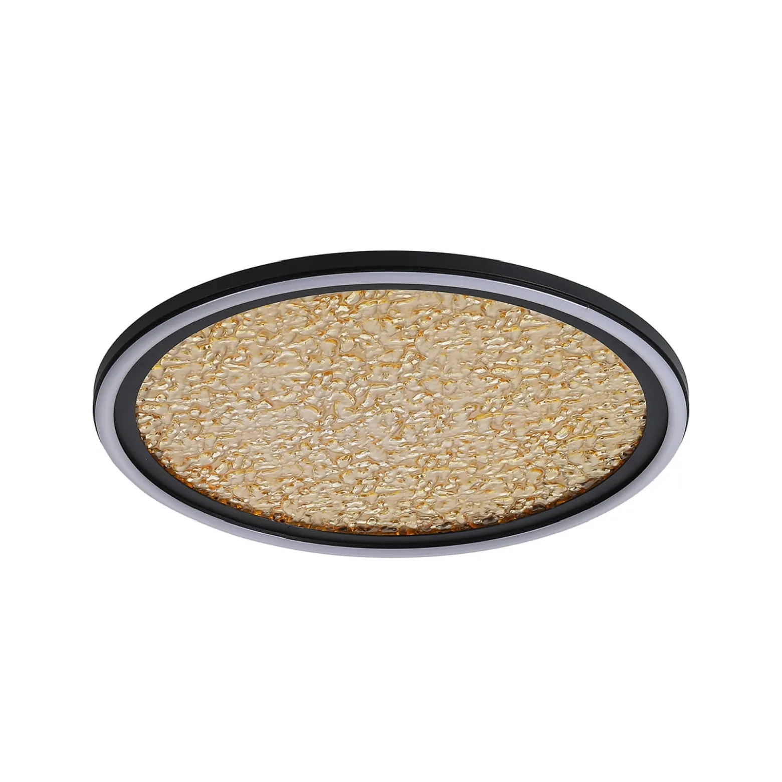LED-Deckenlampe Luna, Ø 40 cm, schwarz/goldfarben, Metall