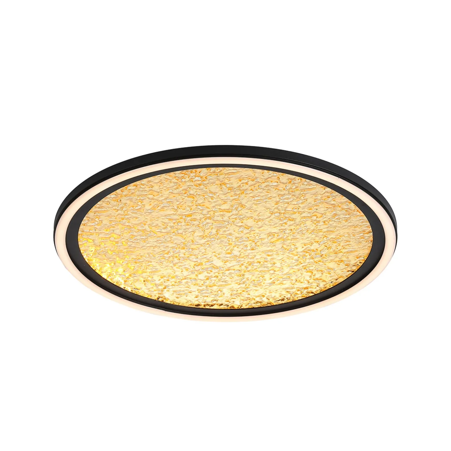LED-Deckenlampe Luna, Ø 40 cm, schwarz/goldfarben, Metall
