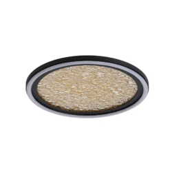 LED-Deckenlampe Luna, Ø 30 cm, schwarz/goldfarben, Metall