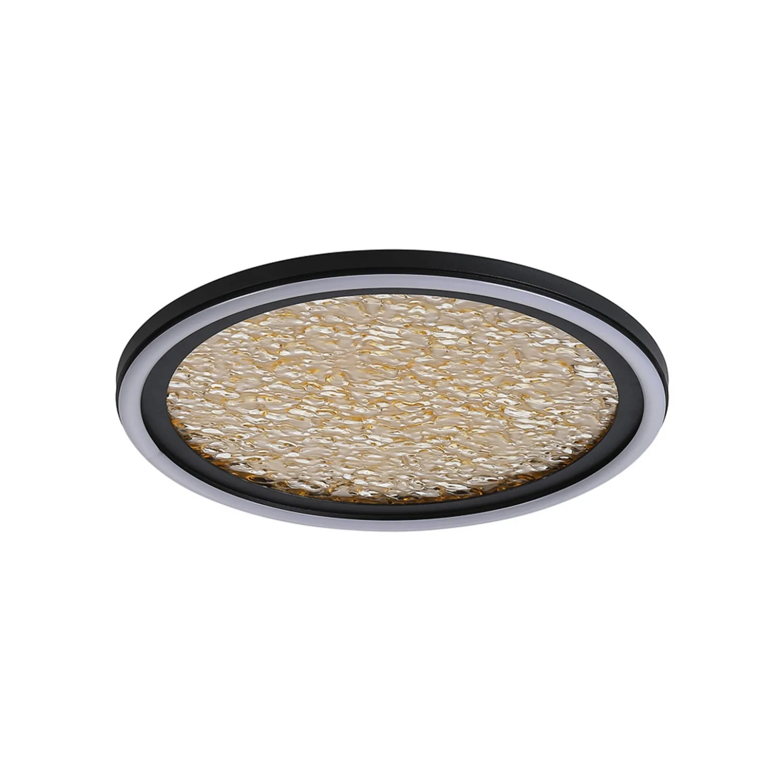 LED-Deckenlampe Luna, Ø 30 cm, schwarz/goldfarben, Metall