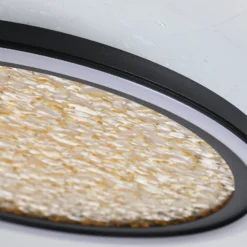 LED-Deckenlampe Luna, Ø 30 cm, schwarz/goldfarben, Metall