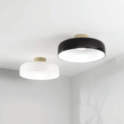 LED-Deckenlampe Lunar, schwarz, Glas, Ø 42 cm, CCT, dimmbar