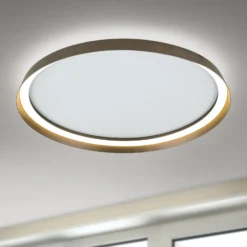 LED-Deckenlampe Manta, Ø 60 cm, alu/bronze, Alu, up/down