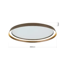 LED-Deckenlampe Manta, Ø 60 cm, alu/bronze, Alu, up/down