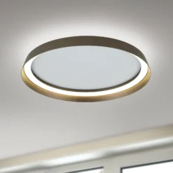 LED-Deckenlampe Manta, Ø 45 cm, alu/bronze, Alu, up/down