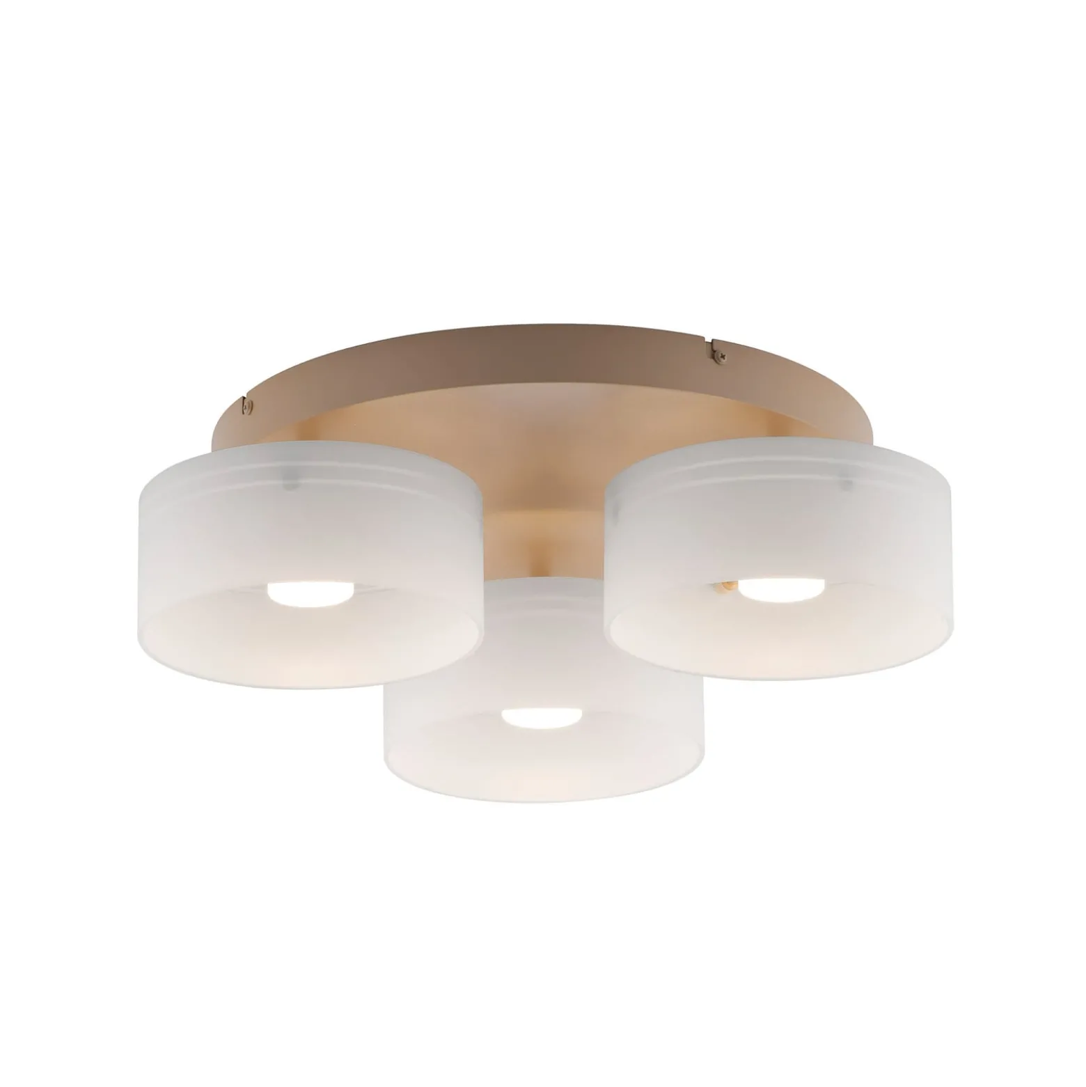 LED-Deckenlampe MARIKA beige/weiß 40 cm 3-flg Glas switchdim