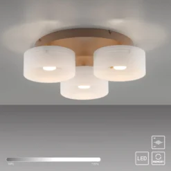 LED-Deckenlampe MARIKA beige/weiß 40 cm 3-flg Glas switchdim
