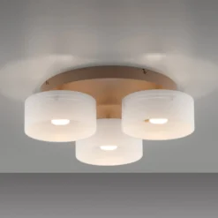LED-Deckenlampe MARIKA beige/weiß 40 cm 3-flg Glas switchdim