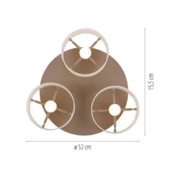LED-Deckenlampe MARIKA beige/weiß 40 cm 3-flg Glas switchdim