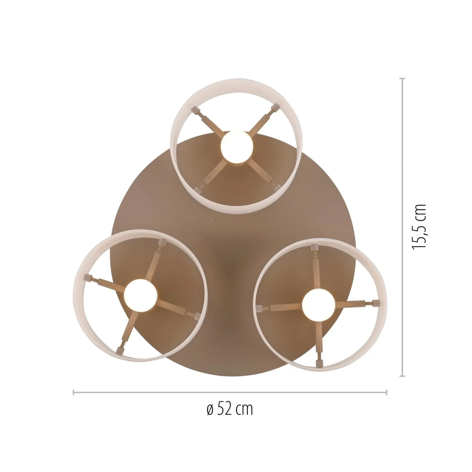 LED-Deckenlampe MARIKA beige/weiß 40 cm 3-flg Glas switchdim