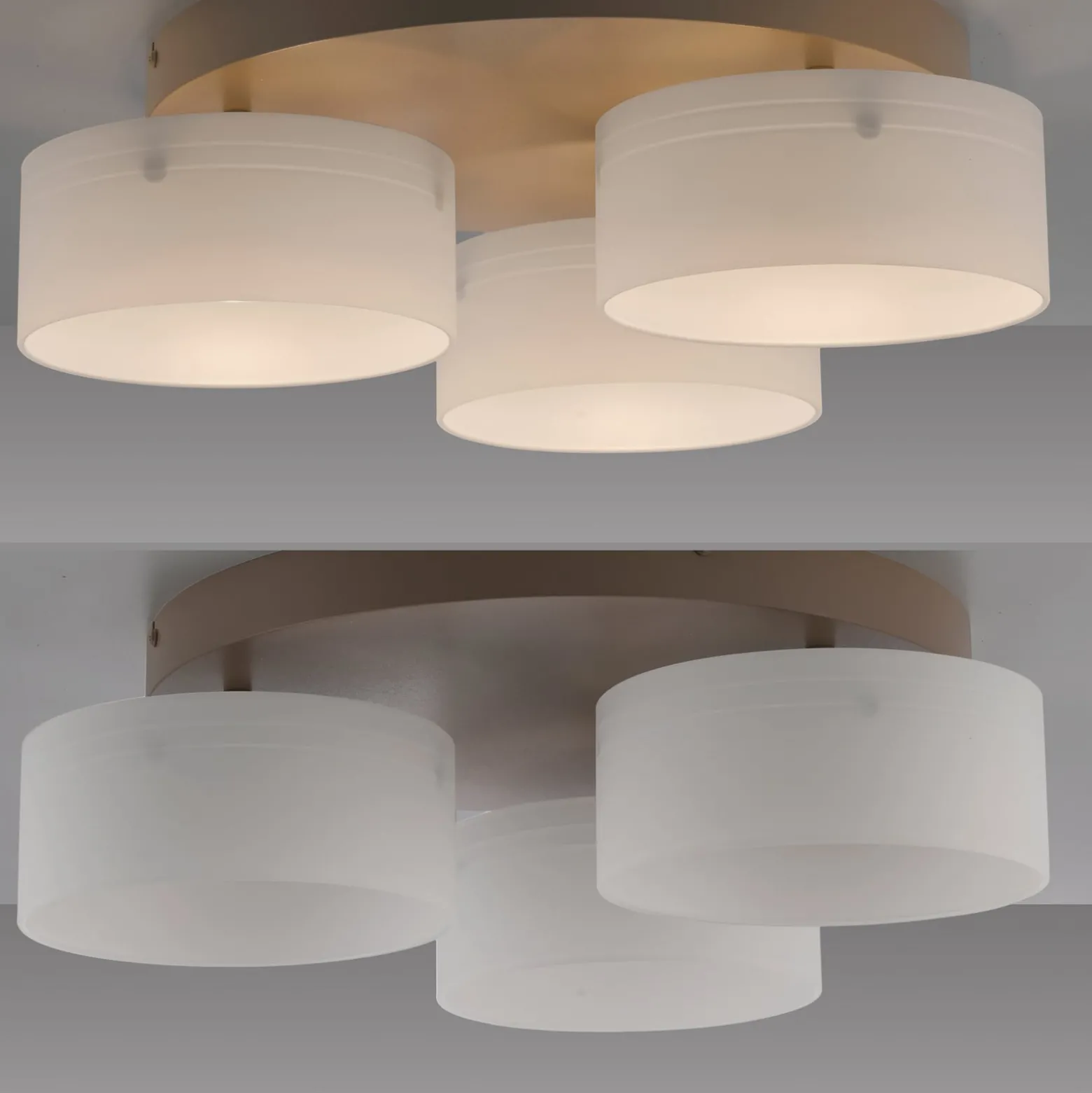 LED-Deckenlampe MARIKA beige/weiß 40 cm 3-flg Glas switchdim