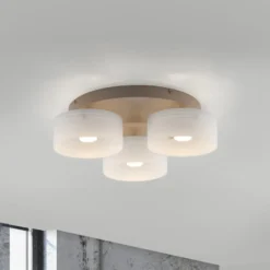 LED-Deckenlampe MARIKA beige/weiß 40 cm 3-flg Glas switchdim