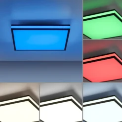 LED-Deckenlampe Mario, CTT, RGB, 45x45cm, schwarz