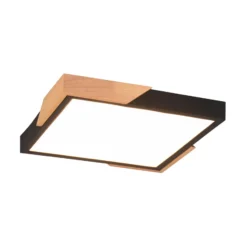 LED-Deckenlampe Meta, 31,5x31,5cm, 3.000K, schwarz