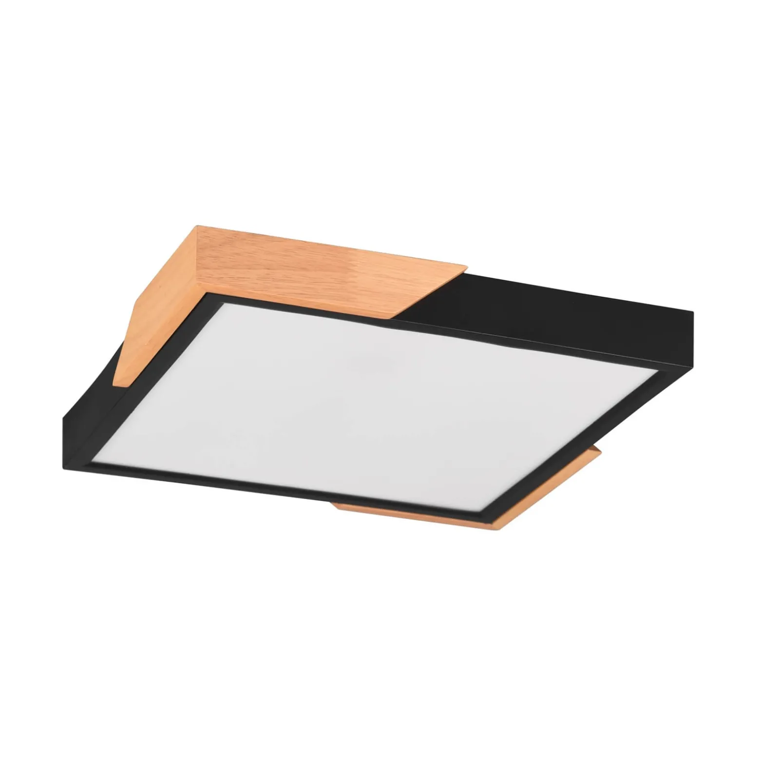 LED-Deckenlampe Meta, 31,5x31,5cm, 3.000K, schwarz