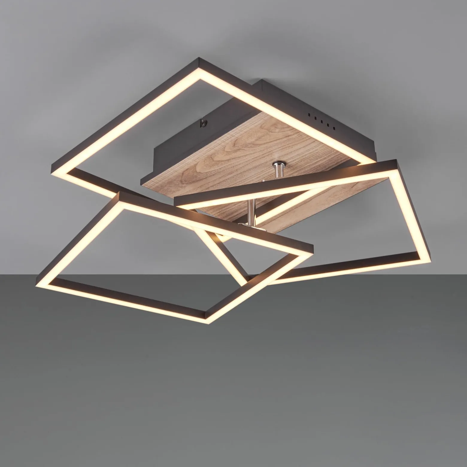 LED-Deckenlampe Mobile 3-flg. Fernbedienung Holz